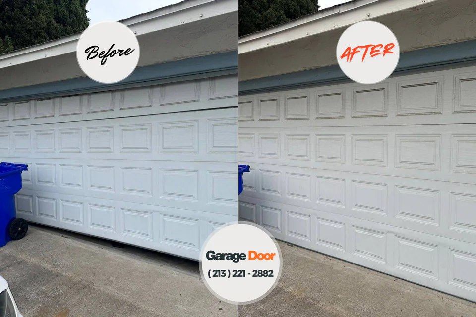 Before and after: garage door repair Milledgeville, GA